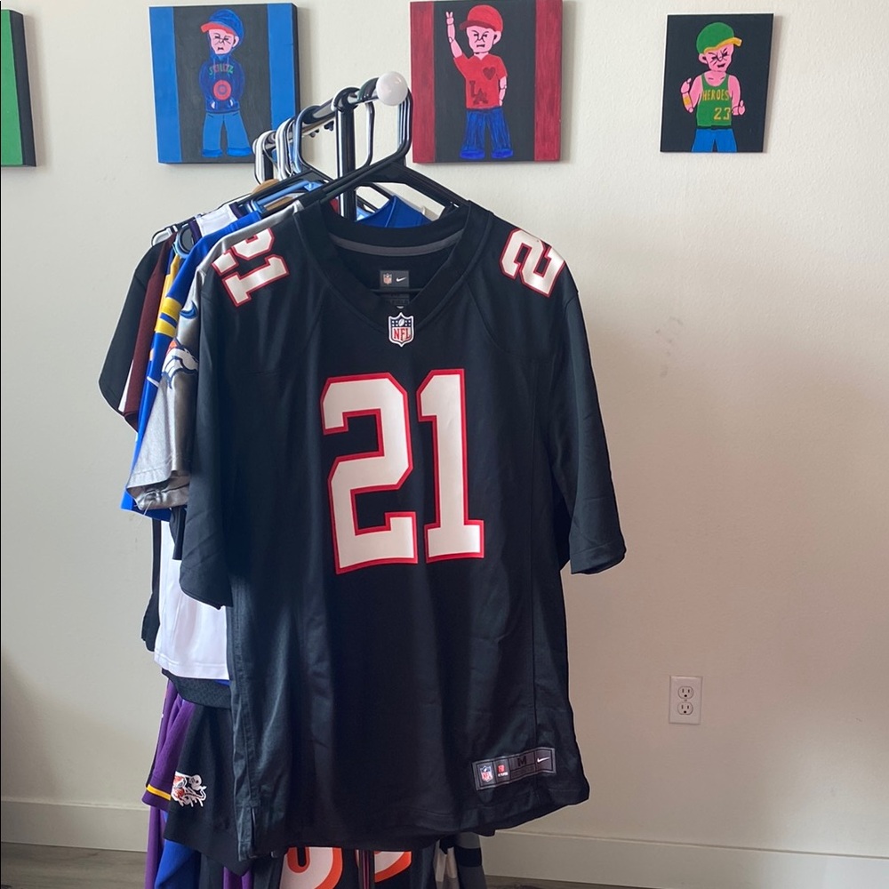 NFL Black and Red Jersey with Number 21